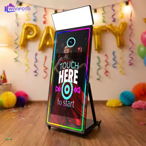 New Design Magic Mirror Photo Booth For Wedding 32 43 Inches Touchscreen SLR LED Frame Camera Printe