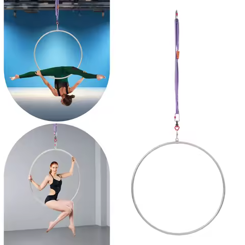 High Load Bearing Yoga Hoop Aerial Dance Circus Ring 95cm/37.4 in Aerial Hoop Kit, Stainless Steel L