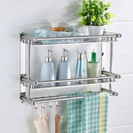 Elegant Minimalist Bathroom Shelf Towel Rack Stainless Steel Kitchen Shelf Bathroom Rack