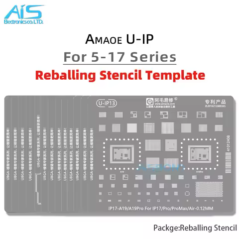 BGA Reballing Stencil For iPhone 17 16 15 Pro Max 14 Plus 11 12 13 X XS XR 8 8P 7 6S 6 A19 A18 A16 A