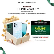 OPPO Reno14 F 5G Smartphone | 12GB RAM + 256/512GB ROM | AI Flash Photography | Al Editor 2.0 | IP69