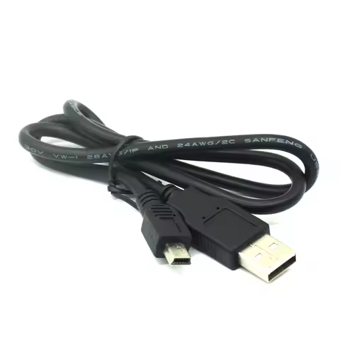 1pcs Best Black USB 2.0 A Male to Mini 5 Pin B Data Charging Cable Cord Adapter usb extension short 