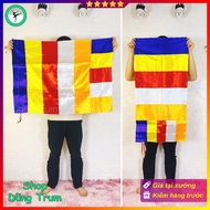 Buddhist flag Buddha's birthday flag made of satin fabric, resistant to sun and rain, full size