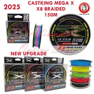 2025 CASTKING 150M MEGA X 8 BRAID UPGRADE X8 FISHING BRAIDED LINE BRAIDED FISHING LINE