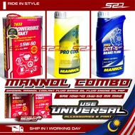 Mannol Combo Set Universal Use Pro Cool Radiator Coolant -40C DOT-4 Brake Oil Fluid Engine Oil SAE 1