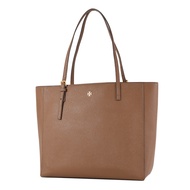 TORY BURCH EMERSON Scratch-Resistant Cross Pattern Tote Bag-Caramel Color
