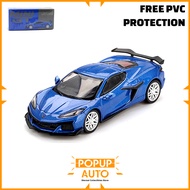 Mini GT 1:64 Chevrolet Corvette Z06 2023 Elkhart Lake Blue Metallic RHD MGT00892-R Diecast Vehicles