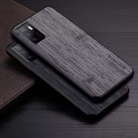 Case for Xiaomi Poco M3 Pro M3 Funda 5G Bamboo Wood Pattern Leather Phone Cover Luxury Coque for Xia