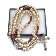 Rosary Necklace 77 Our Fathers Cream Cross Motif Rosary/ 77 Beads