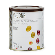 ริสทอริส มะกอกยักษ์รวมค็อกเทลในน้ำเกลือ 780 กรัม-Giant Olives Cocktail 780g Ristoris brand