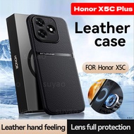 For Honor X5C Plus X5CPlus 2026 Phone Case Luxury PU Leather Casing HonorX5C HonorX5CPlus Matte Magn