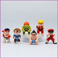 SQ4 6pcs SF Street Fighter Action Figure Q Version RYU KEN CHUN LI HONDA BLANKA Vega Model Dolls Toy