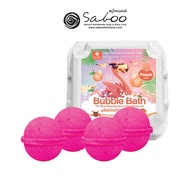 Saboo Bath Bomb Peach 35g Pack 4 pcs - สบู่บาธบอมบ์ - กลิ่นพีช 35 กรัม แพ็ค 4 ชิ้น