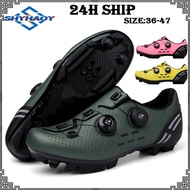 【SHYHAOY】Big Size 36-48 Cycling Cleats Shoes Ultralight Carbon Fiber Road Bike MTB Men Road Bike Shoes New Upgrade Premium SPD Cycling Shoes Peloton Shoes Men Cleats Shoes gray