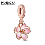Pandora Movable cherry blossom 14k rose gold-plated dangle with fancy fairy tale pink cubic zirconia and shaded pink and white enamel เครื่องประดับ จี้ชาร์ม ชาร์มสีโรสโกลด์ สีโรสโกลด์ ชาร์มโรสโกลด์ โรสโกลด์ ชาร์มสร้อยข้อมือ ชาร์มแพนดอร่า แพนดอร่า