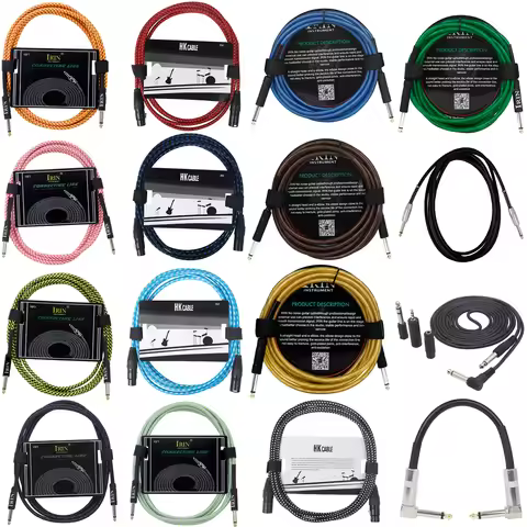 Colorful Multicolor 3/6/10M Guitar Cable Wire Cord Jack Line Amp Connection Cable Noise Reduction Li