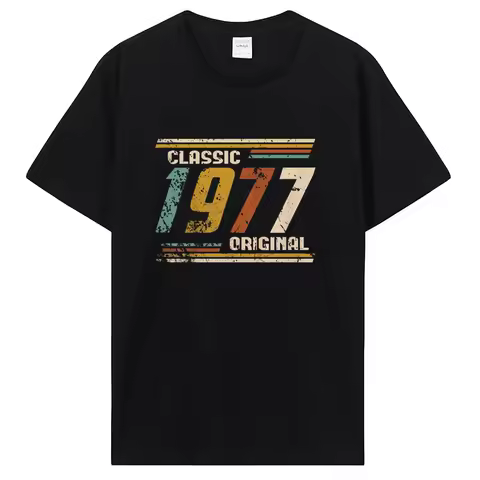 Novelty Awesome Vintage Classic 1977 Original T Shirt Streetwear Cotton Birthday Gifts Summer Style 