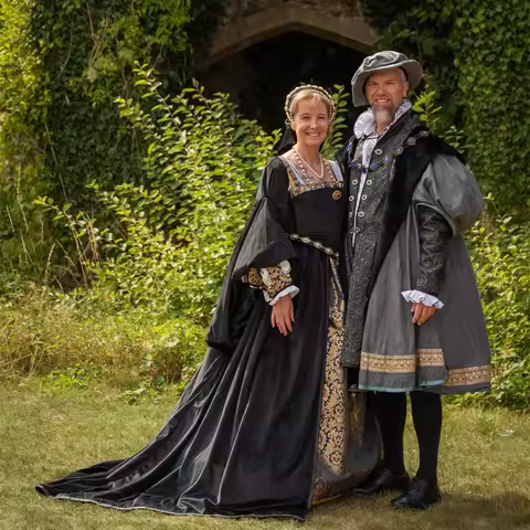 16th Century Renaissance Tudor Princess Queen Elizabeth Costume Ann Boleyn Cosplay Dress Tudor King 