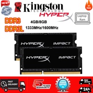 Kingston Hyperx DDR3L DDR3 Laptop RAM  4GB/8GB 1333/1600MHZ SODIMM Memory Stick PC3L-12800S 204PIN