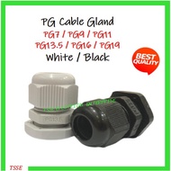 #PG Cable Gland Nylon PG7 / PG9 / PG11 / PG13.5 / PG16 / PG19 (White/Black)
