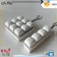 OLINI Fidget Keychain, DIY Keyboard Keys Button Finger Keyboard Cap,  Keycap Relief Stress 3/4/9Keys