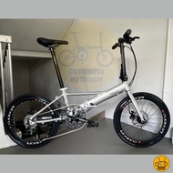 Fnhon Monsoon 22” • 10 Speeds Shimano Tiagra • Litepro Schwalbe One Folding Bicycle Foldie Folding Fold Bike • 451 tyres • 20” inches Polished Silver • Crius Velocity Master Gust Tornado Blast Dahon Tern Bifold • Customise My Bicycle •