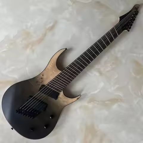 Upgrade 8 String Electric Guitar Fanned Fret Quilted Maple Top 24 Frets Electric Guitar Body Neck Se
