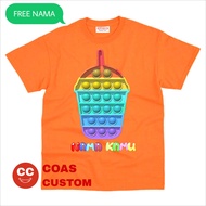 BAJU KAOS ANAK POP IT BOBA GRATIS SABLON NAMA