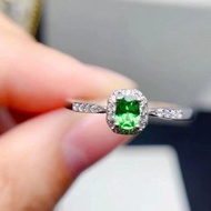 沙弗萊石石榴石戒指，真正的沙弗萊石石榴石，綠色石榴石戒指，Gifr For Her