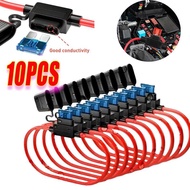 5/10Pcs Car Mini Blade Adapter Fuse Holder Automotive Fuse Puller Tool Splashproof Box For 12V 30A I