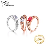 cincin silver 925 original silver ring for women Rose gold square gems Fashion accessories jewellery/perempuan cincin permata