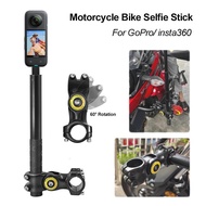 ▥✵ รถจักรยานยนต์จักรยาน Panoramic Monopod จักรยานที่ซ่อนอยู่ Selfie Stick สำหรับ GoPro 11 10 9 8 One DJI insta360 x3 อุปกรณ์เสริมสำหรับกล้อง Action