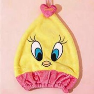1pc Tweety Bird Plush Microfiber Dry Hair Cap, Cute Cartoon Print Towel Hat, Super Absorbent And Qui