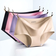 4PCS Ice Silk Quick-Drying Breathable Women's Underwear Seamless Underwear One-Piece Underwear Mid-W