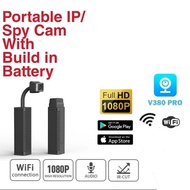 HD Portable IP Cam Spy Camera CCTV V380Pro App Wifi Adjustable Camera (Build in Battery)
