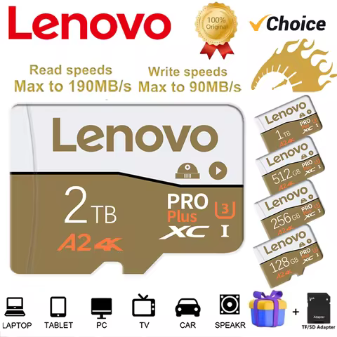 Lenovo 2TB SD Card 128GB Class 10 V60 TF Card 1TB Mini Memory Card 512GB High Speed Micro TF SD Card