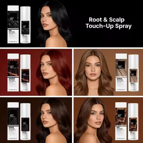 Black/Brown Root and Scalp Touch-Up Spray Covering Gray Hair One Time Color Correction Natural Looki