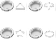 PRETYZOOM 1 Set Squid Cookie Cutters Candy Mold Korean Game Biscuits Mold Set Dalgona Square Circle Umbrella Star Sugar Molds with Tin Case Needle Sugar Pie Baking Tools