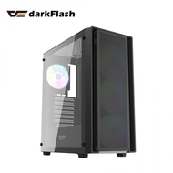 darkFlash DK353 黑 玻璃透側機殼 (ATX/內建風扇前3後1/可調整固定光風扇/網孔面板/顯卡340mm/塔散165mm)