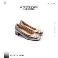 LA BELLA รุ่น LB AMORE QUEEN MID HEELS - METALLIC GRAY 42 One