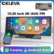 EKLEVA 10.26 Inch Large Screen Center Console BT 4K 2160P Dash Cam Dashboard Car Portable CarPlay Android Auto Multimedia Driving Recorde