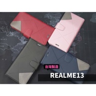 R REALME13 REALME13+REALME13PRO REALME13PRO+Geometric Stitching Mobile Phone Leather Case Protective