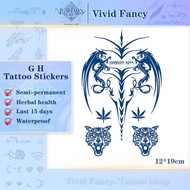 [Vivid Fancy] 12*19cm GH Tattoo Sticker Waterproof Healthy Herbal Lasts to 2 weeks