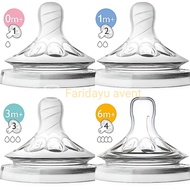 ORIGINAL AVENT NATURAL TEAT 1pack (2pcs) puting botol susu avent