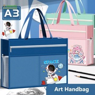 JOWENTY Canvas Art Bag, A3 Plus Size A3 Tutorial Bag,  Canvas Six-Layer Large Capacity File Bag Stud