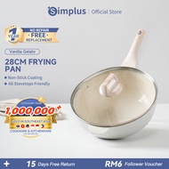 Simplus 28cm Wok Teflon Non Stick Coating PFOA Free Compatible With All Stovetops & Induction