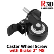 Caster Wheels Screw 2" Inch With Brake M8