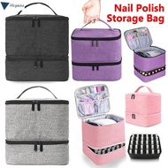 HCYEOU Essential Oil Bag, with Handle Portable Nail Polish Storage Bag, Fashion Double Layer 30 Comp
