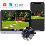 Smart Life Home Security Wireless 2.4G Wifi 3MP Peepholes Door Eye Tuya PIR detection Video Door Cam