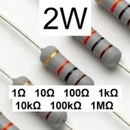 (10pcs) 2W Metal Oxide Carbon Film Resistor - (1 ohm to 1M ohm) - 5% Tolerance - Perintang 2 Watt Re